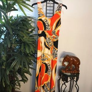 IB Diffusion Orange Multicolored Maxi Dress